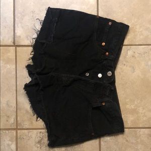 Button fly Levi shorts- black